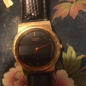 citizen watch with leather band